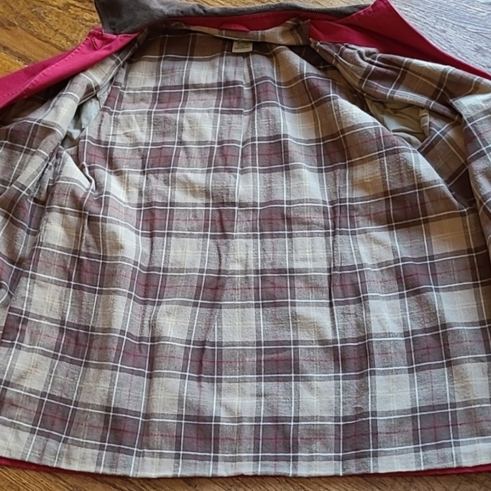 LL Bean Adirondack Chore Barn Utility Jacket Coat Red Brown Wmn 1X - Picture 11 of 16